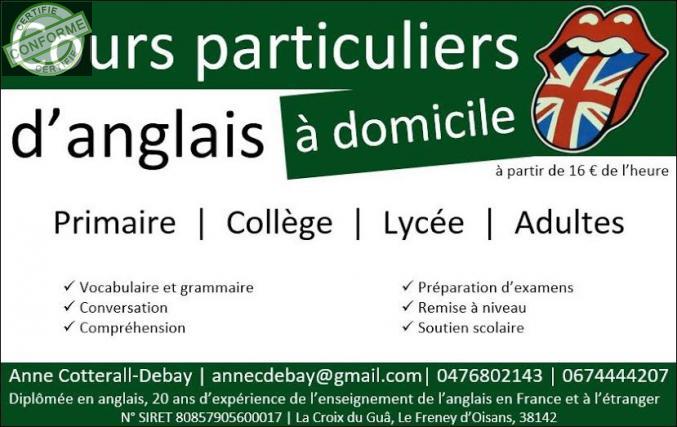 Cours d'anglais à domicile à 38142