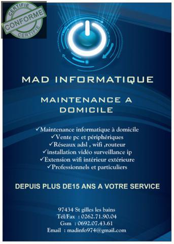 maintenance informatique a domicile à St gilles les bains